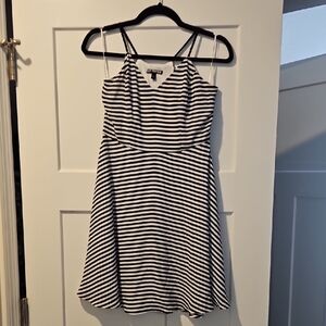Express Black and White Striped Mini Dress